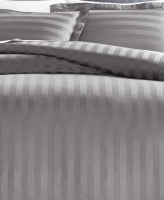CLOSEOUT! 1.5" Stripe 550 Thread Count 100% Cotton 2-Pc. Duvet Cover Set, Twin, Exclusively at Macy’s