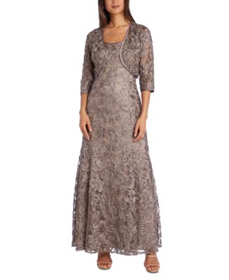 R & M Richards Embellished Soutache Gown & Bolero Jacket - Macy's