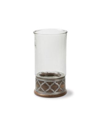 Wood and Inlay Metal Heritage Collection 15.5-Inch Tall Candleholder