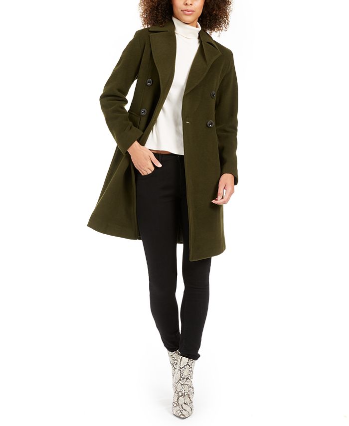 Anne Klein Double-Breasted Coat - Macy's