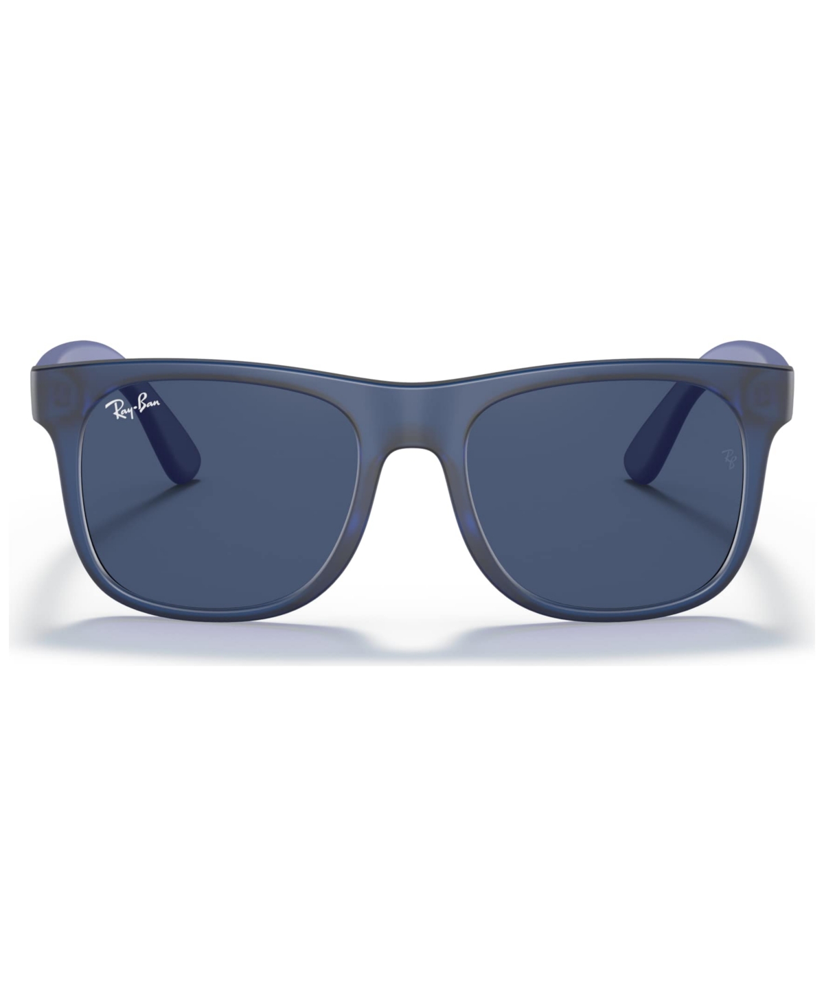 Ray-ban Jr . Kids Sunglasses, Rj9069s (ages 11-13) In Rubber Trasp Blue,dark Blue