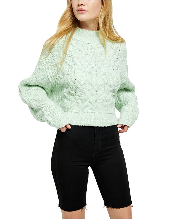 Free People Merry Go Round Cable-Knit Sweater - Macy's