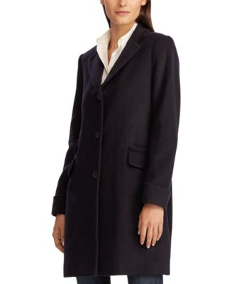 Lauren Ralph Lauren Single Breasted Reefer Coat & Reviews - Coats & Jackets  - Women - Macy's