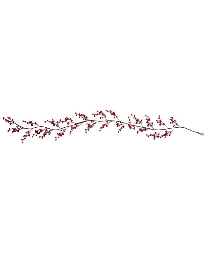 Nearly Natural - 6' Red Berry Artificial Garland, Set of 2
