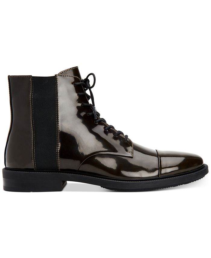 calvin klein patent leather boots