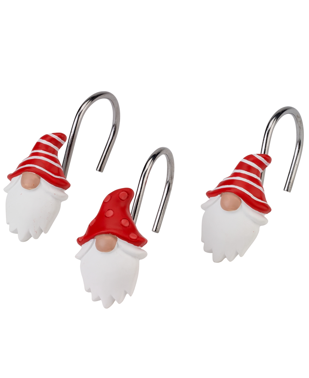 Gnome Walk Holiday Resin 12-Pc. Shower Curtain Hooks - Multi