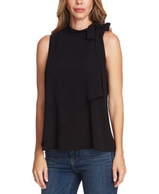 Vince Camuto Women's Sleeveless High Neck Jumpsuit - Tie Waist Blouson Capri Dress For Casual & Events