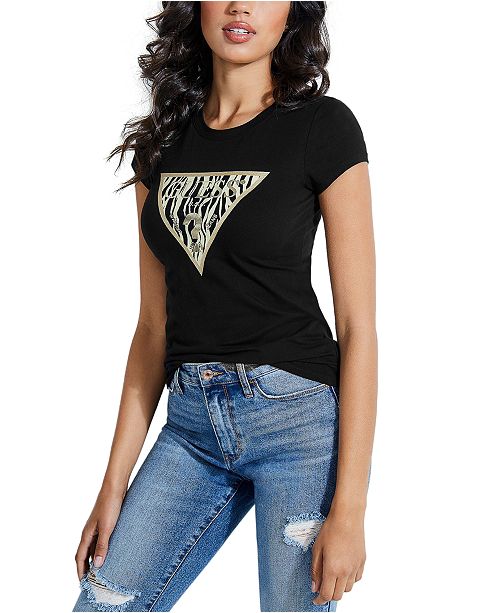 Guess Logo Print T Shirt Reviews Tops Juniors Macy S
