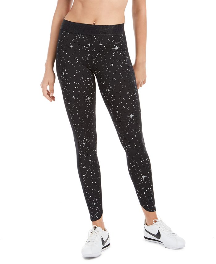 Decepción cuidadosamente Opresor Nike Women's Pro Warm Starry Night Metallic-Print Leggings - Macy's