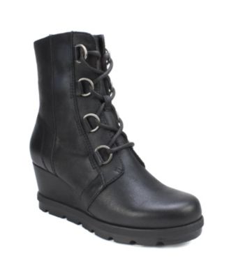 black wedge boots mid calf