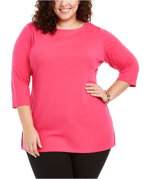Karen Scott Plus Size Cotton Tunic Top Created For Macy S