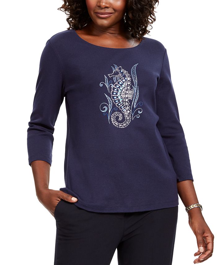 Karen scott clearance embellished tops