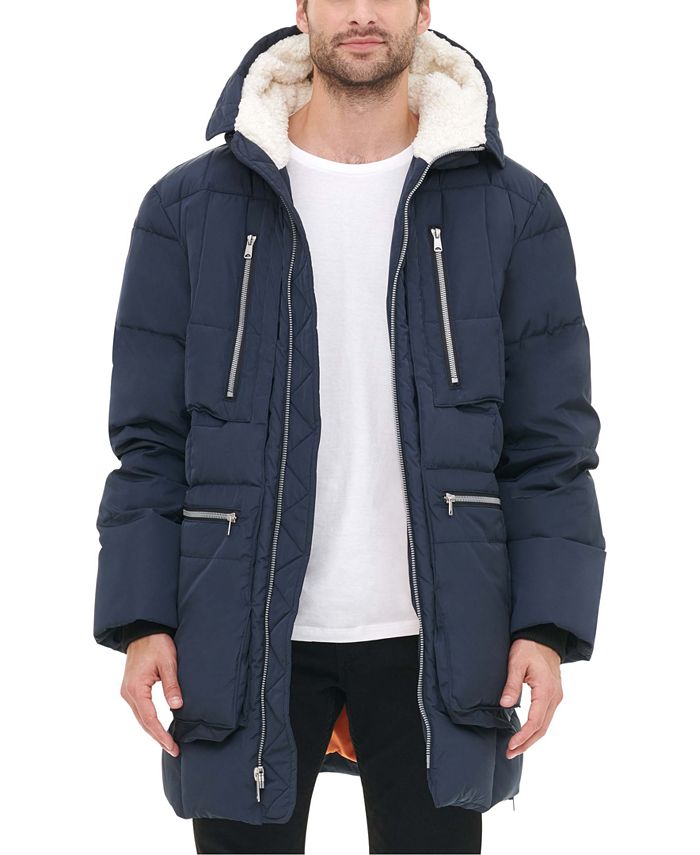 Mens Clothing Coats Parka coats Armani Exchange Double-layer Hooded Coat in Blue for Men 