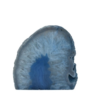Nature's Decorations - Agate Geode Candle Holder In Blue