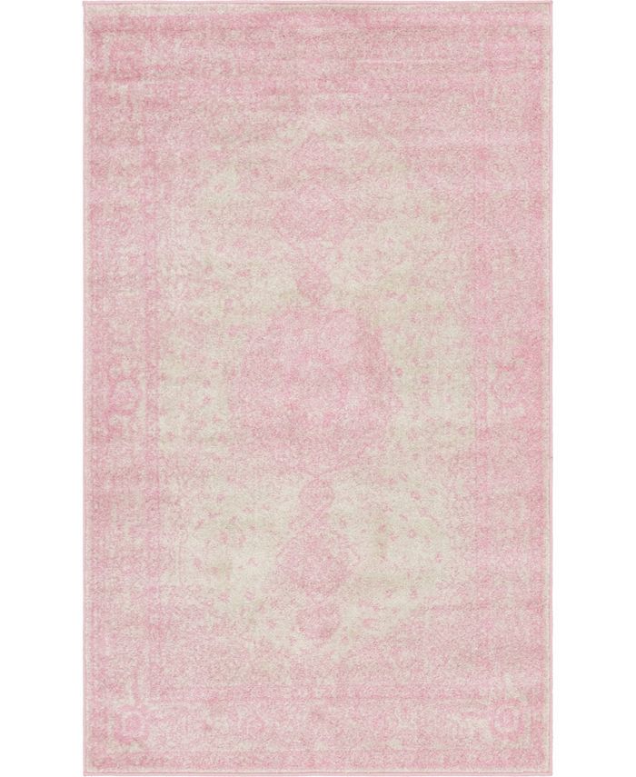 Bays Home Mobley Mob1 Pink Area Rug, Pink Area Rugs