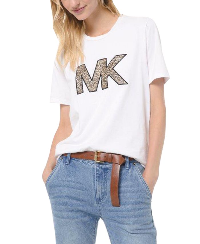 Michael Kors Animal-Print Logo T-Shirt, in Regular and Petite & Reviews -  Tops - Petites - Macy's