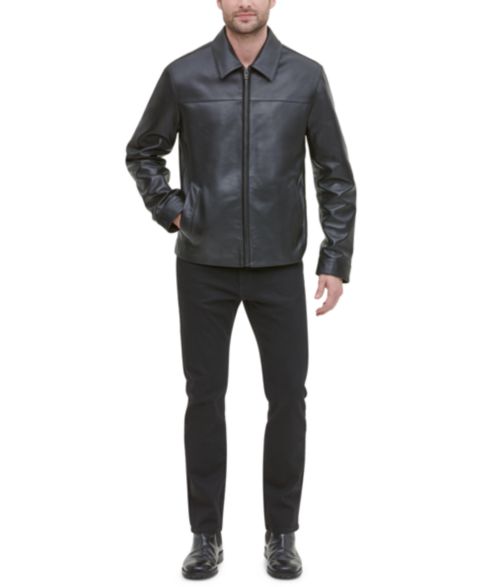 Мужская куртка Cole Haan Genuine Leather, цвет: Чёрный