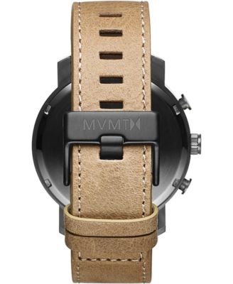 Men's Chrono Sandstone Leather Strap Watch 45mm