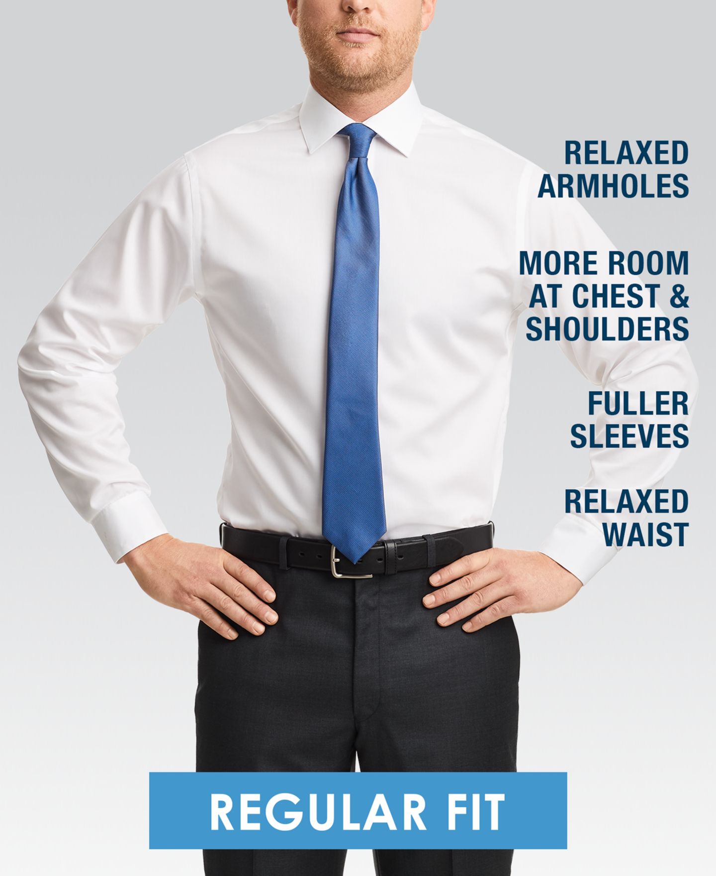 Мужская рубашка MICHELSONS OF LONDON Classic/Regular Fit Stretch Solid French Cuff Tuxedo, цвет: Белый — фото 5