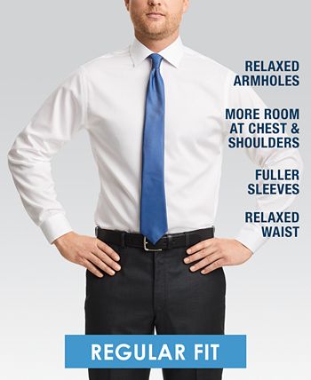 Van Heusen - Men's Classic/Regular-Fit Stretch Performance Stain Shield Textured Dress Shirt