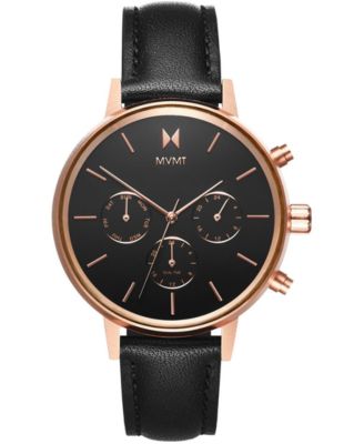 MVMT - Women's Nova Vela Black Leather Strap Watch 38mm