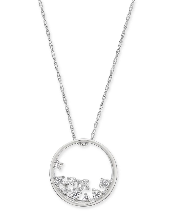 Macy's circle diamond necklace deals