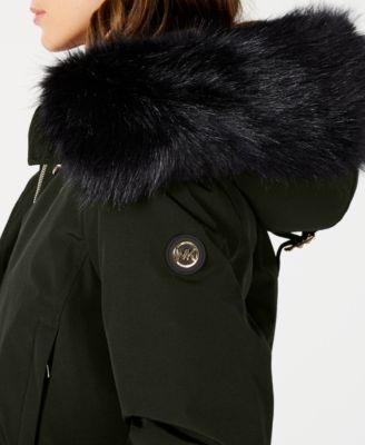 michael kors dark moss down coat