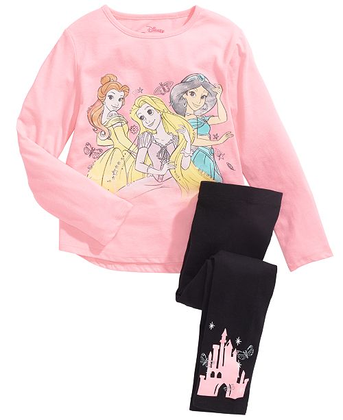 Disney Toddler Girls 2 Pc Princess Power T Shirt Leggings Set