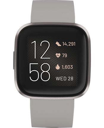Fitbit Versa 2 Mist Gray Elastomer Strap Touchscreen Smart Watch