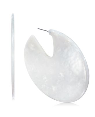 INC International Concepts - Silver-Tone Marbleized Circle Hoop Earrings