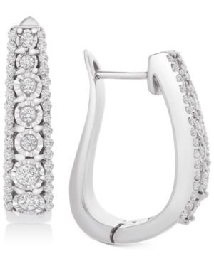 image of Diamond Hoop Earrings (1/2 ct. t.w.) in Sterling Silver