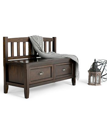Simpli Home - Burlington Bench, Quick Ship