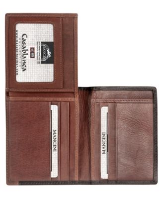 Casablanca Collection Men's RFID Secure Center Unique Vertical Wing Wallet