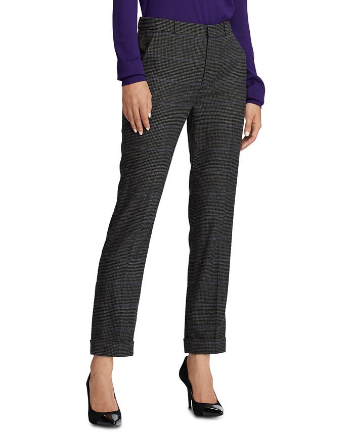 Lauren Ralph Lauren Straight Wool-Blend Pants - Macy's
