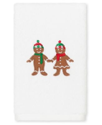 Christmas Gingerbread Embroidered 100% Turkish Cotton Hand Towel