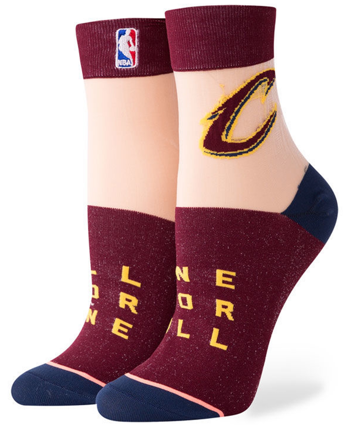 Stance Women's Cleveland Cavaliers Monofilament Anklet Socks In Maroon,blue,white