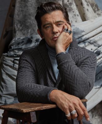 Men's Sterling Silver Ring, Black Sapphire Square (2 ct. t.w.) 