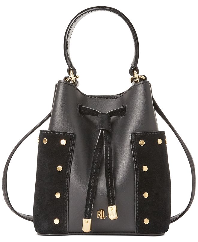 Lauren Ralph Lauren Debby Leather & Suede Drawstring Bag & Reviews - Handbags & Accessories - Macy&#39;s
