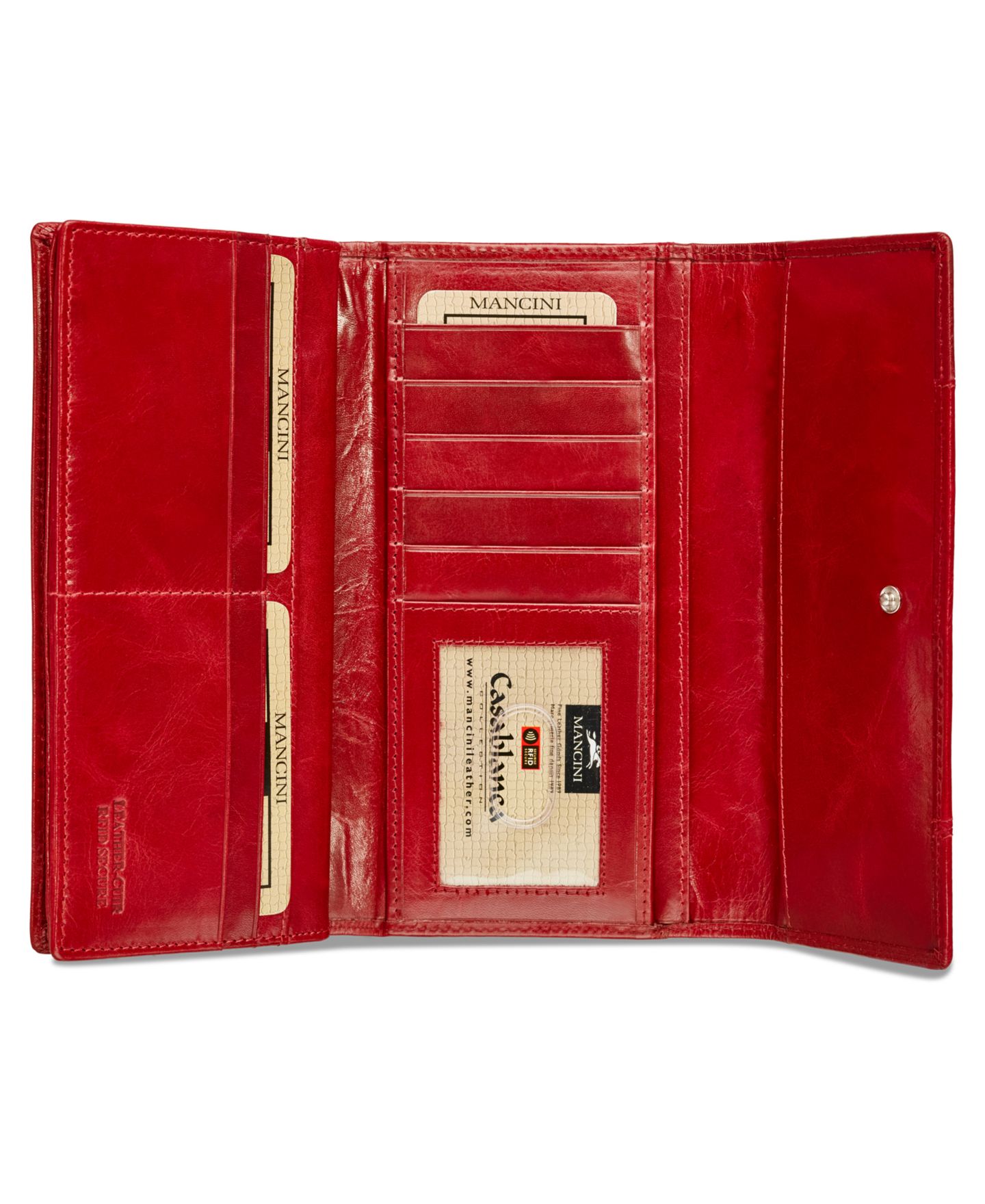 Женский кошелёк Mancini Casablanca Collection RFID Secure Ladies Trifold Wing Wallet, цвет: Чёрный — фото 12
