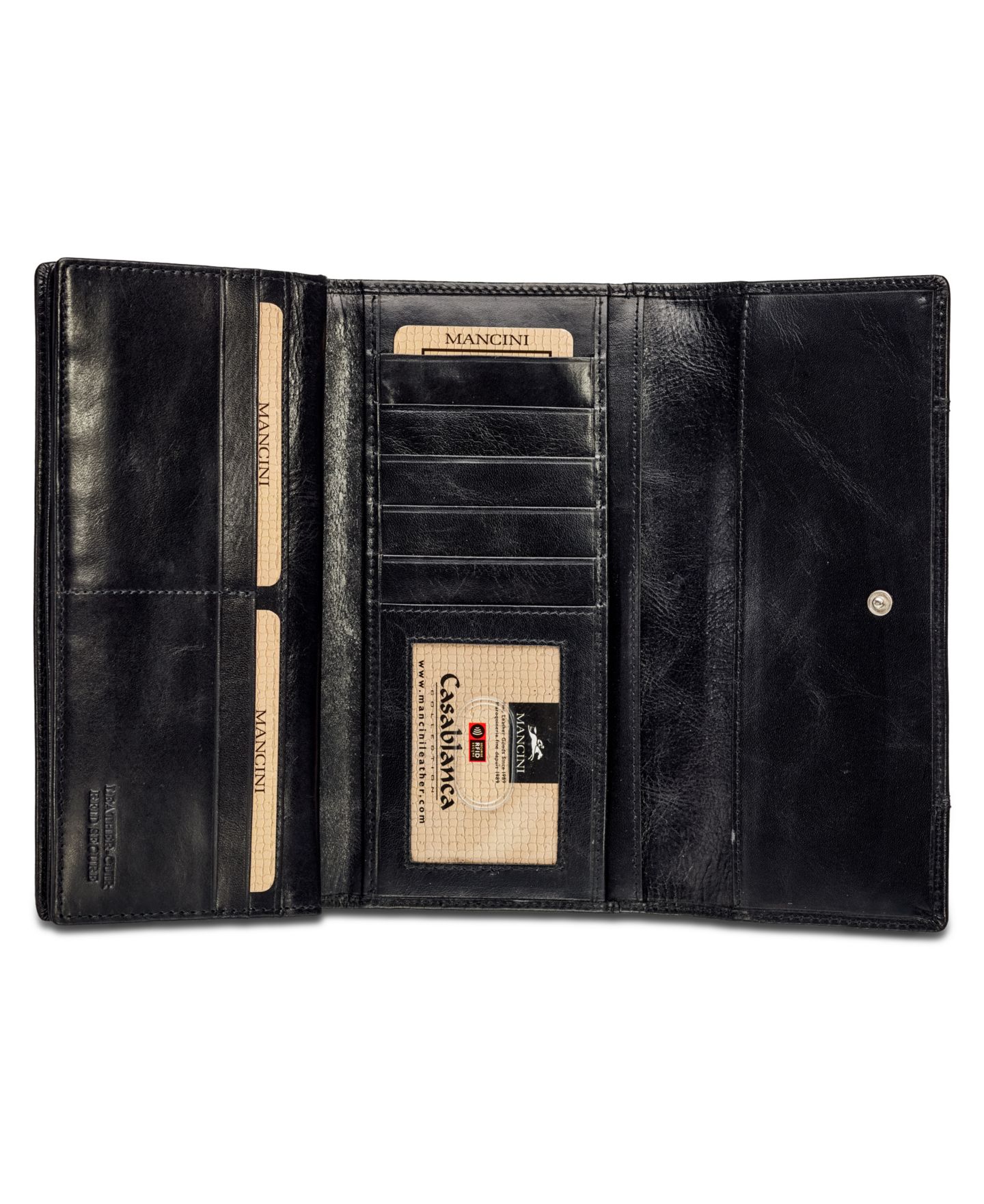 Женский кошелёк Mancini Casablanca Collection RFID Secure Ladies Trifold Wing Wallet, цвет: Чёрный — фото 2