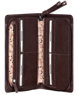 Casablanca Collection RFID Secure Ladies Zippered Clutch Wallet