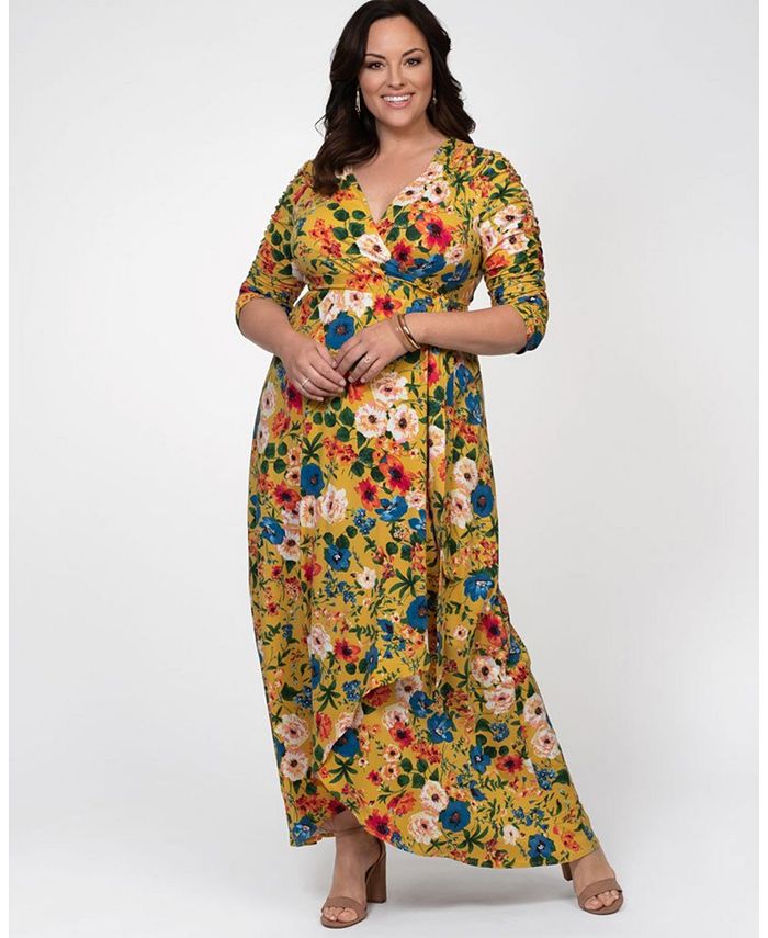 Kiyonna Women's Plus Size Meadow Dream Maxi Dress & Reviews - Dresses ...