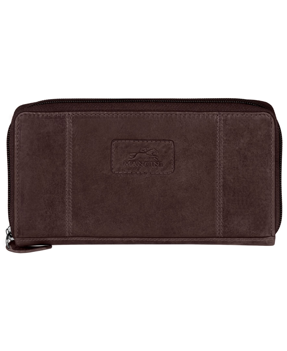 Casablanca Collection Rfid Secure Zippered Clutch Wallet - Black