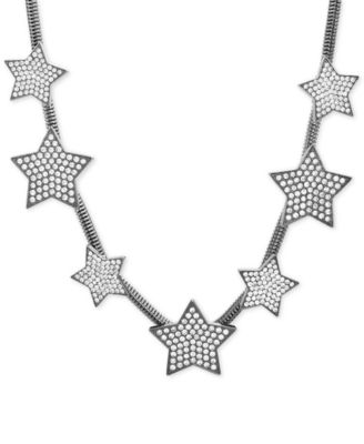 Steve Madden - Rhinestone Star Snake Chain Necklace
