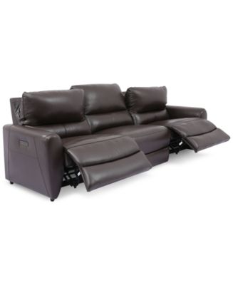 Macy's Power Reclining Leather Sofa - AptDeco