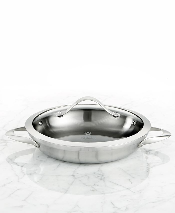 Calphalon CLOSEOUT! Contemporary Stainless Steel 10 Covered Everyday Pan -  Macy's