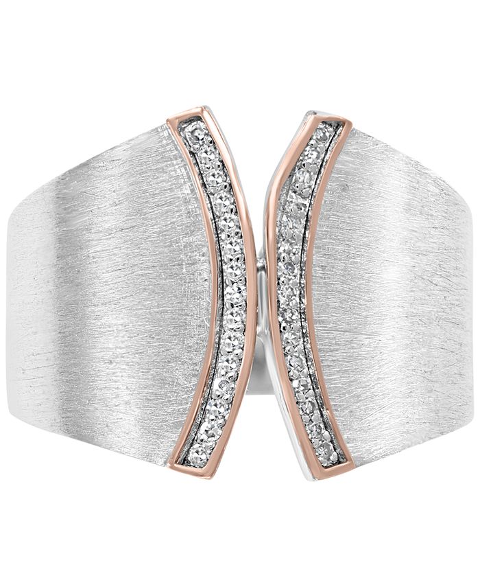 EFFY Collection - Diamond (1/10 ct. t.w.) Statement Ring in Sterling Silver and 14k Rose Gold