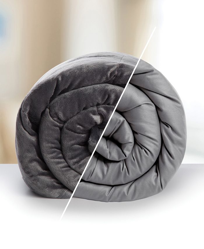 Sharper Image Calming Comfort Reversible Cooling 12lb Weighted Blanket