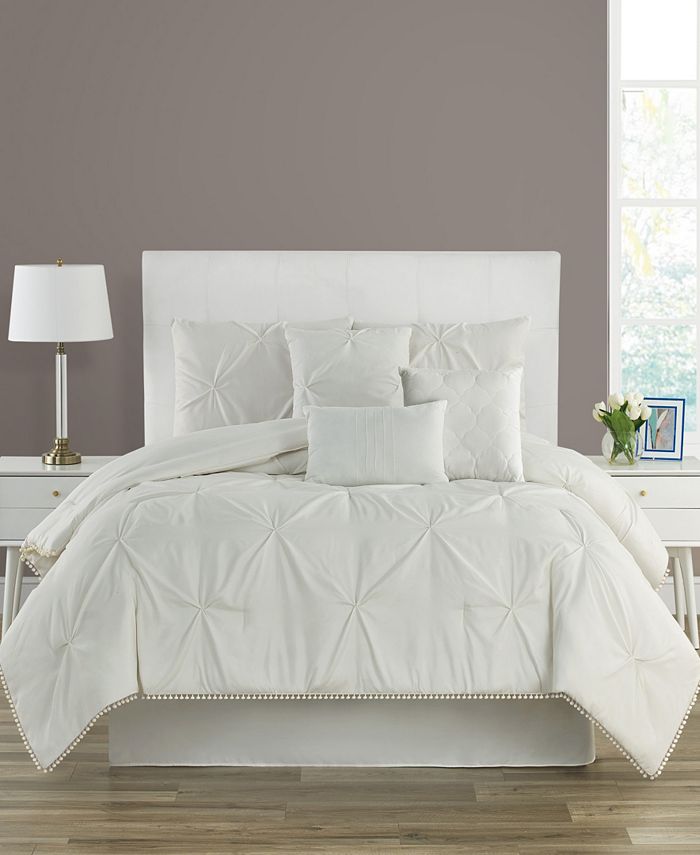 Sanders PomPom Queen 7 Piece Comforter Set Macy's