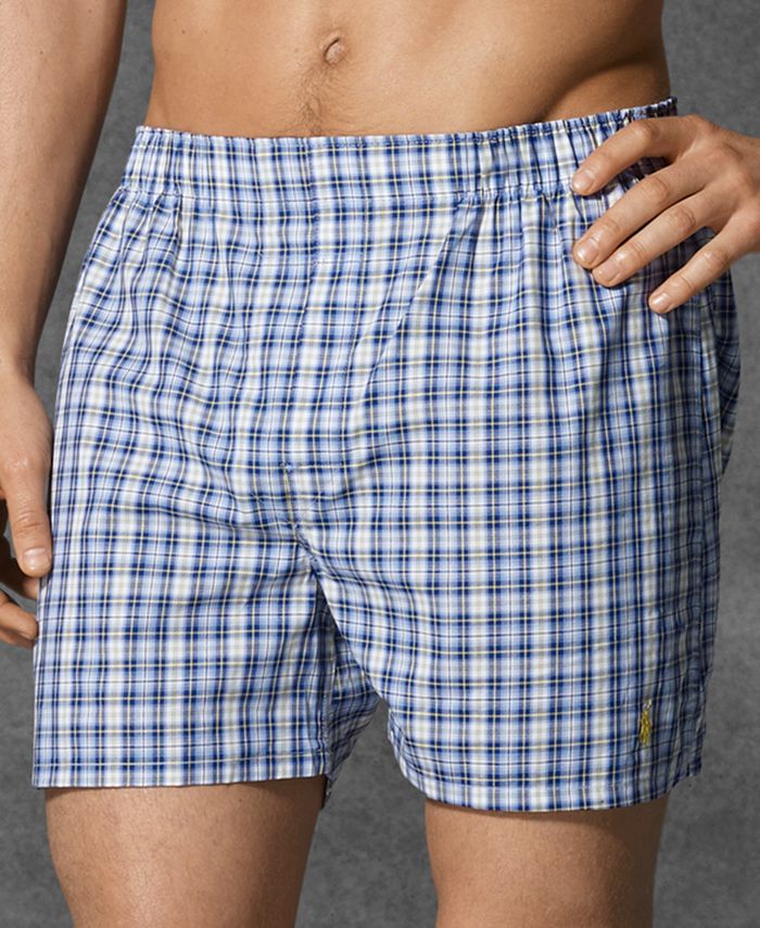 Polo Ralph Lauren Men's Underwear, Woven Boxer 3 Pack & Reviews ...